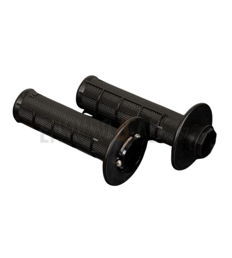 Gripy MX Lock-On Half Waffle Renthal - Barva: světle šedá, Tvrdost gripů: Soft